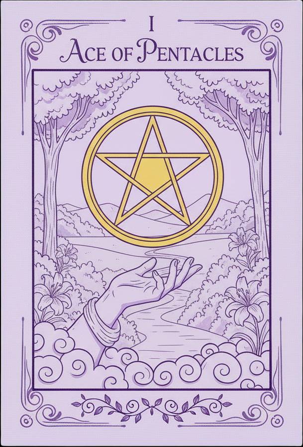 Ace of Pentacles - Free Yes No Tarot Card Reading Ace of Pentacles Tarot Card Meaning - new opportunity, material foundation, and prosperity