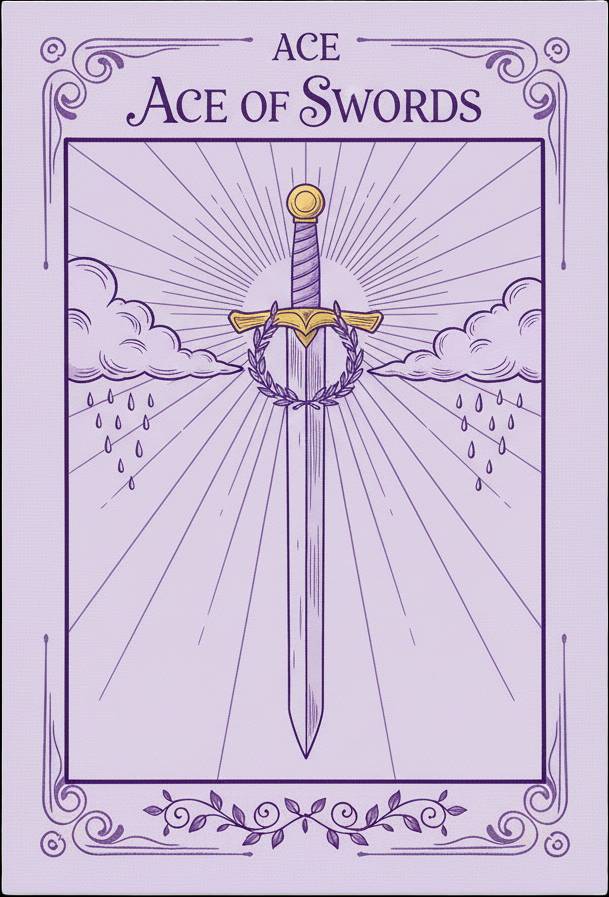Ace of Swords - Free Yes No Tarot Card Reading Ace of Swords Tarot Card Meaning - clear thinking, new ideas, and breakthrough